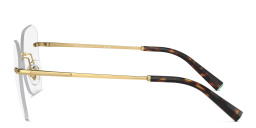 Shop TIFFANY Logo Rimless Wide Irregular Eyeglasses in Gold online.
