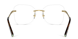Shop TIFFANY Logo Rimless Wide Irregular Eyeglasses in Gold online.