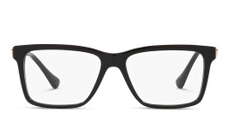 VERSACE Medusa Wide Rectangle Eyeglasses in Black – Product Photo 1