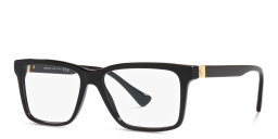 VERSACE Medusa Wide Rectangle Eyeglasses in Black – Product Photo 2