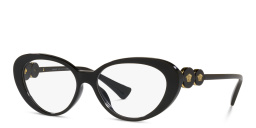 VERSACE Double Medusa Cat-Eye Eyeglasses in Black – Product Photo 2