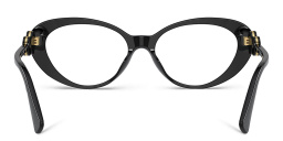 VERSACE Double Medusa Cat-Eye Eyeglasses in Black – Product Photo 4