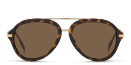 Shop BURBERRY Aviator Sunglasses in Dark Havana online.