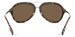 Shop BURBERRY Aviator Sunglasses in Dark Havana online.
