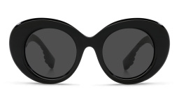 Shop BURBERRY Oversized Round Sunglasses in Black online.