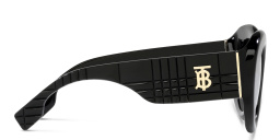 Shop BURBERRY Oversized Round Sunglasses in Black online.