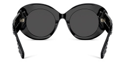 Shop BURBERRY Oversized Round Sunglasses in Black online.