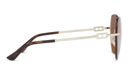 BVLGARI Rimless Pilot Sunglasses in Pale Gold – Product Photo 3