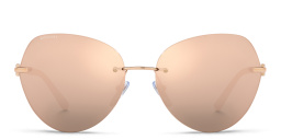 BVLGARI Rimless Pilot Sunglasses in Pink Gold – Product Photo 1