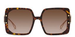 Shop BVLGARI Oversized Square Sunglasses in Havana online.
