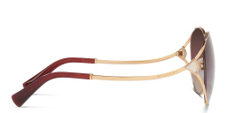 Shop BVLGARI Round Sunglasses in Pink Gold online.