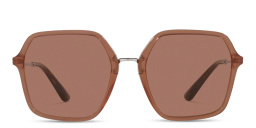 تسوق نظارات شمسية مربّعة كبيرة الحجم دولتشي آند غابانا بلون فلور كراميل أونلاين.