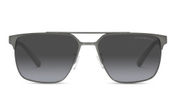 Shop Emporio Armani Square Sunglasses in Matte Gunmetal online.
