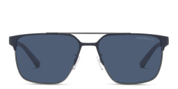 Shop Emporio Armani Square Sunglasses in Matte Blue/Gunmetal online.