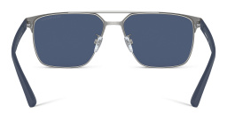 Shop Emporio Armani Square Sunglasses in Matte Blue/Gunmetal online.