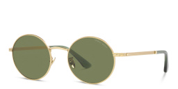 Shop GIORGIO ARMANI Round Sunglasses in Matte Pale Gold online.