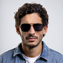 GIORGIO ARMANI Aviator Sunglasses in Matte Black – Product Photo 5