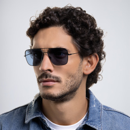 GIORGIO ARMANI Aviator Sunglasses in Matte Black – Product Photo 6