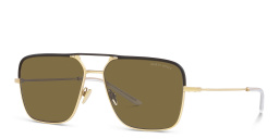 تسوق نظارات شمسية أفياتور جورجو أرماني بلون ذهبي فاتح مطفي أونلاين.