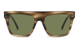 Shop GIORGIO ARMANI Unisex Square Sunglasses in Striped Brown online.