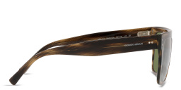 Shop GIORGIO ARMANI Unisex Square Sunglasses in Striped Brown online.