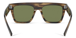 Shop GIORGIO ARMANI Unisex Square Sunglasses in Striped Brown online.