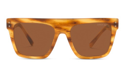 Shop GIORGIO ARMANI Unisex Square Sunglasses in Brown online.