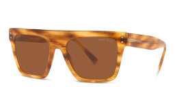 Shop GIORGIO ARMANI Unisex Square Sunglasses in Brown online.