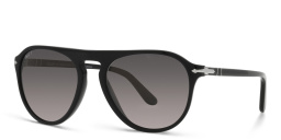 Shop PERSOL Unisex Aviator Sunglasses in Black online.