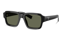 Shop PRADA Heritage Square Sunglasses in Black online.