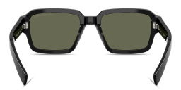 Shop PRADA Heritage Square Sunglasses in Black online.