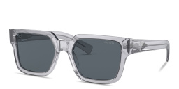 Shop PRADA Logo Print Pillow Sunglasses in Transparent Grey online.