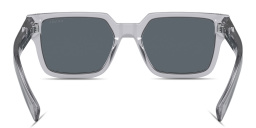 Shop PRADA Logo Print Pillow Sunglasses in Transparent Grey online.