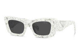 PRADA Cat-Eye Sunglasses in Matte White Marble – Product Photo 2