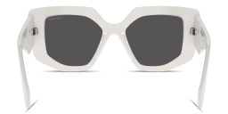 PRADA Triangle Logo Irregular Sunglasses in White – Product Photo 4