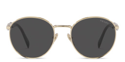 Shop PRADA Round Sunglasses in Pale Gold online.