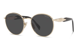 Shop PRADA Round Sunglasses in Pale Gold online.