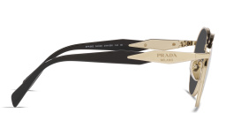 Shop PRADA Round Sunglasses in Pale Gold online.