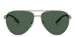 Prada Linea Rossa Aviator Sunglasses in Silver – Product Photo 1