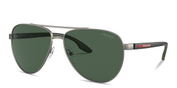 Prada Linea Rossa Aviator Sunglasses in Silver – Product Photo 2