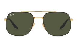 نظارات شمسية مربّعة للجنسين من راي بان بلون أسود - صورة المنتج 1