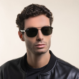 Ray-Ban Rectangle Sunglasses in Black – Product Photo 6