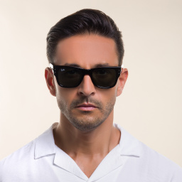 Shop Ray-Ban Mega Wayfarer Unisex Square Sunglasses in Black online.