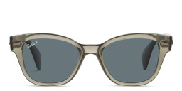 Shop Ray-Ban Unisex Square Sunglasses in Transparent Green online.