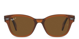 Shop Ray-Ban Unisex Square Sunglasses in Transparent Brown online.