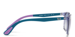 Shop Ray-Ban Junior Kids Square Sunglasses in Transparent Violet online.