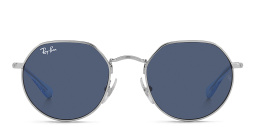Shop Ray-Ban Junior Jack Kids Irregular Sunglasses in Polished Silver online.