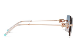 Shop TIFFANY Rimless Rectangle Sunglasses in Gold online.