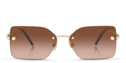 نظارات شمسية تيفاني هاردوير مستطيلة بدون إطار من تيفاني أند كو بلون ذهبي فاتح - صورة المنتج 1