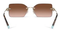 Shop TIFFANY Rimless Rectangle Sunglasses in Pale Gold online.